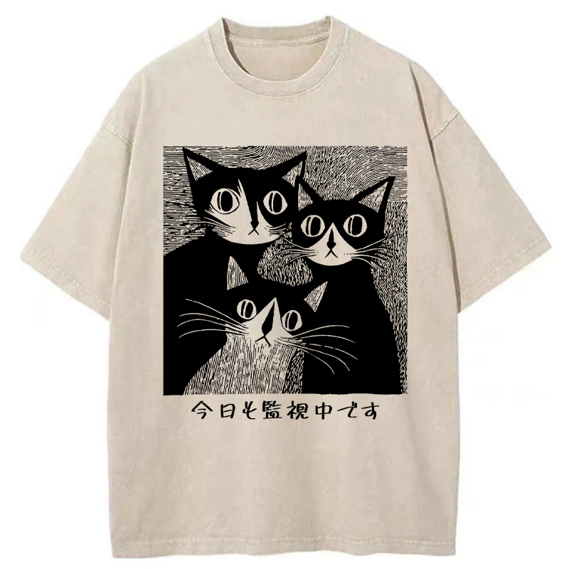 Unisex Feline Surveillance Squad Washed T-Shirt
