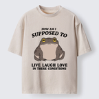 Unisex Frog Life Crisis Washed T-Shirt