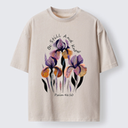"Be Still and Know"Psalm 46:10 Iris Floral Washed T-Shirt