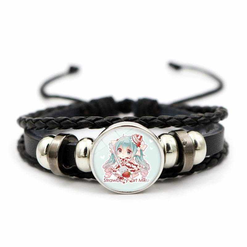 Hatsune Miku Anime Braided Leather Bracelet, Perfect Unisex Daily Gift