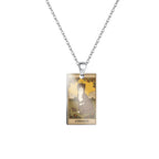 Vintage Tarot Cat Stainless Steel Pendant Necklace