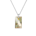 Vintage Tarot Cat Stainless Steel Pendant Necklace