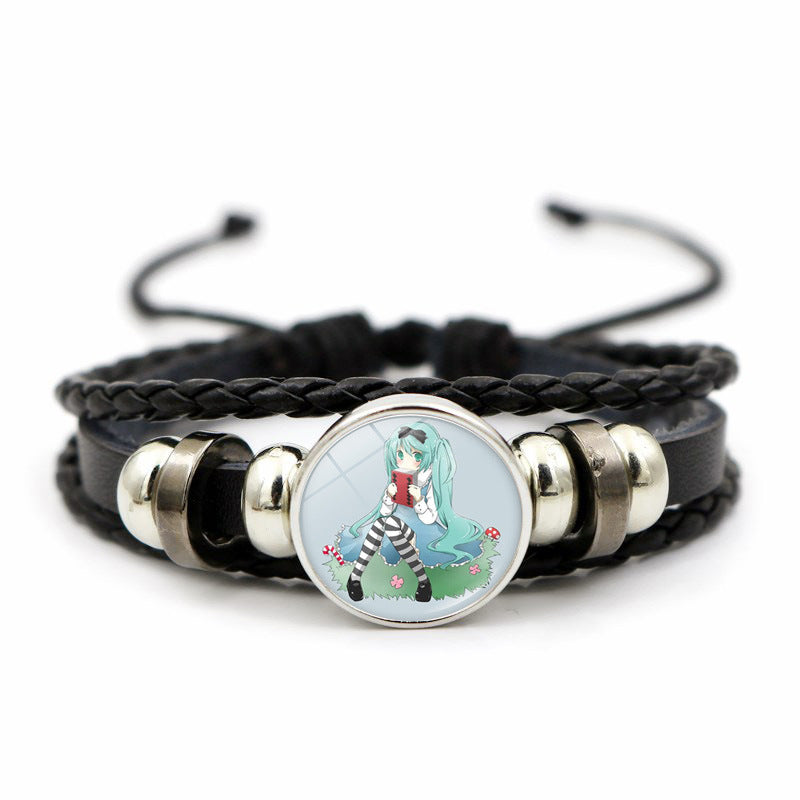 Hatsune Miku Anime Braided Leather Bracelet, Perfect Unisex Daily Gift