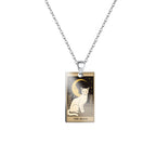 Vintage Tarot Cat Stainless Steel Pendant Necklace