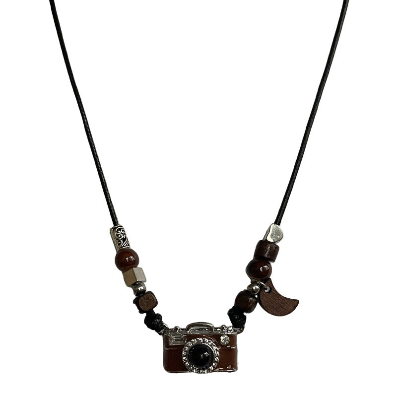 Retro Personality Camera Splicing Adjustable Necklace