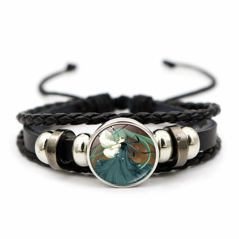 Hatsune Miku Anime Braided Leather Bracelet, Perfect Unisex Daily Gift