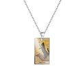 Vintage Tarot Cat Stainless Steel Pendant Necklace