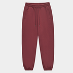 Unisex Solid Color Fleece Casual Tapered Pants