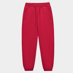 Unisex Solid Color Fleece Casual Tapered Pants