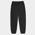 Unisex Solid Color Fleece Casual Tapered Pants