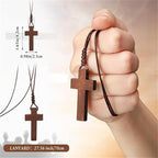 Wooden Cross Necklace Pendant