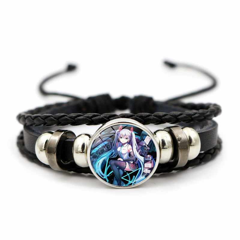 Hatsune Miku Anime Braided Leather Bracelet, Perfect Unisex Daily Gift