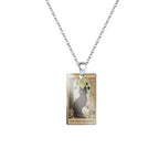 Vintage Tarot Cat Stainless Steel Pendant Necklace