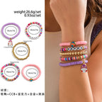 Easter Soft Clay Letter Bracelet Set Colorful Love Rabbit Bracelet Bracelet