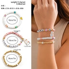 Easter Soft Clay Letter Bracelet Set Colorful Love Rabbit Bracelet Bracelet