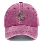 Octopus Japanese Calligraphy Washed Cap