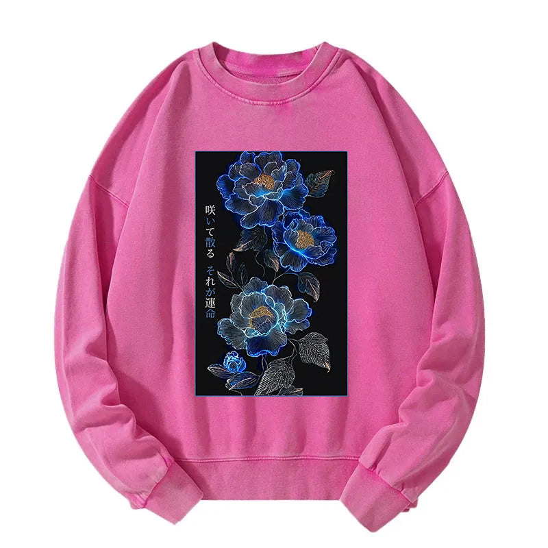 The Sea Of Flowers In The Darkness Washed Sweatshirt