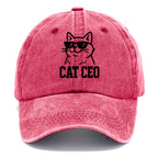 CEO Cat Boss Washed Cap