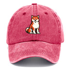 Sitting Shiba Inu Emblem Washed Cap