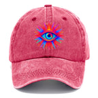 Rainbow Third Eye - Prismatic eye radiat Washed Cap