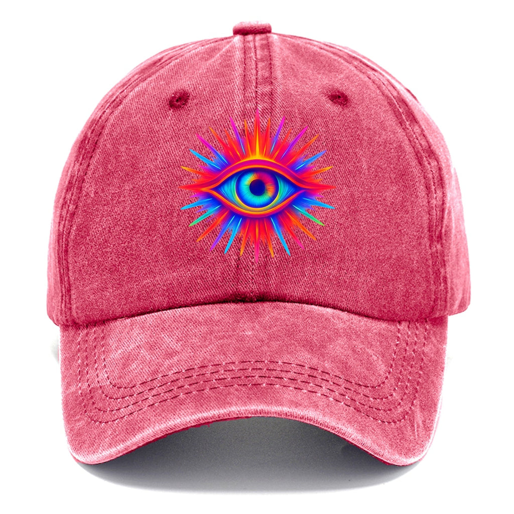 Rainbow Third Eye - Prismatic eye radiat Washed Cap