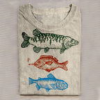 Fish Art Print Causal Short Sleeve T-shirt