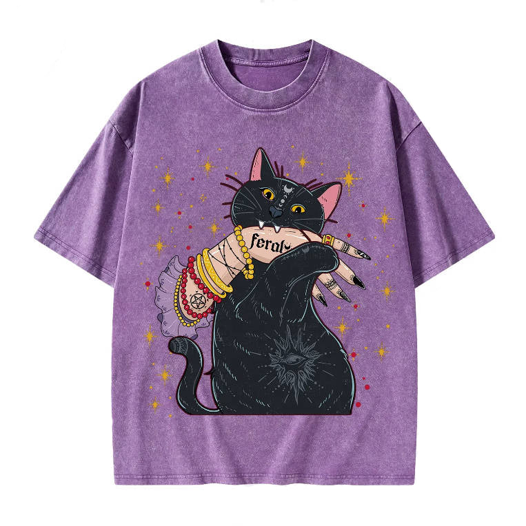 Feral Cat Washed T-Shirt