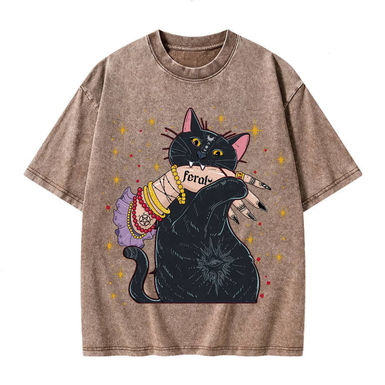 Feral Cat Washed T-Shirt