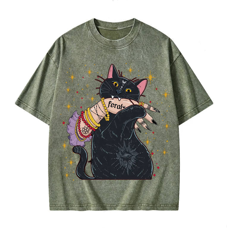 Feral Cat Washed T-Shirt