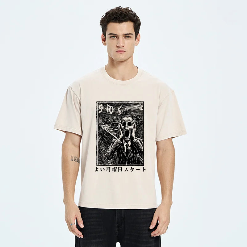 Office Worker The Scream Washed T-Shirt