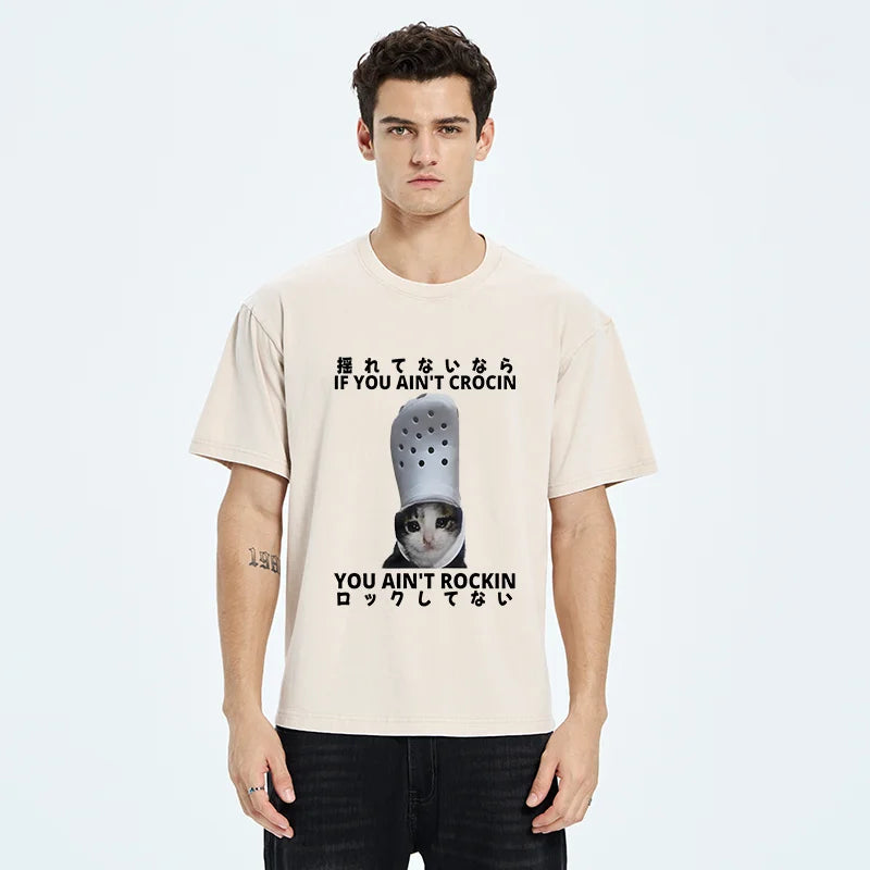 Funny Cat Meme Japan Washed T-Shirt