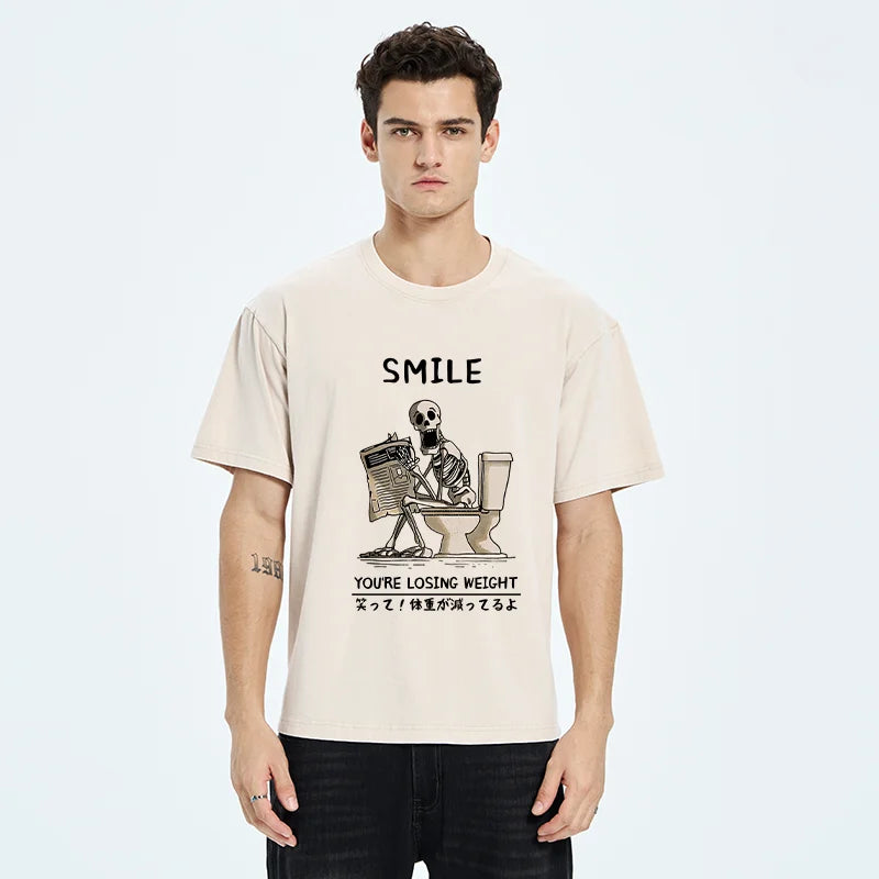 Skeleton Losing Weight Washed T-Shirt