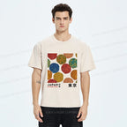 Unisex Japanese Flower Art Washed T-Shirt