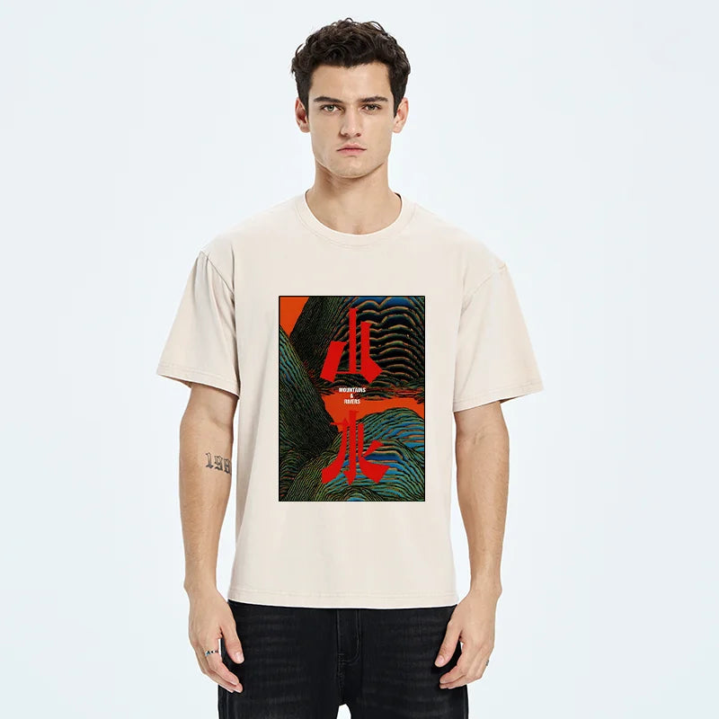 Unisex Mountains And Rivers Washed T-Shirt