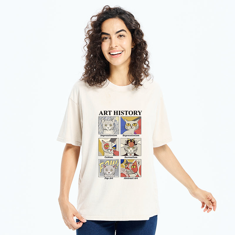 Unisex Art History About Cats Washed T-Shirt