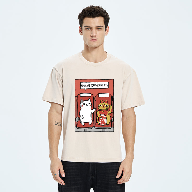 Unisex Who Are You Waving At Washed T-Shirt