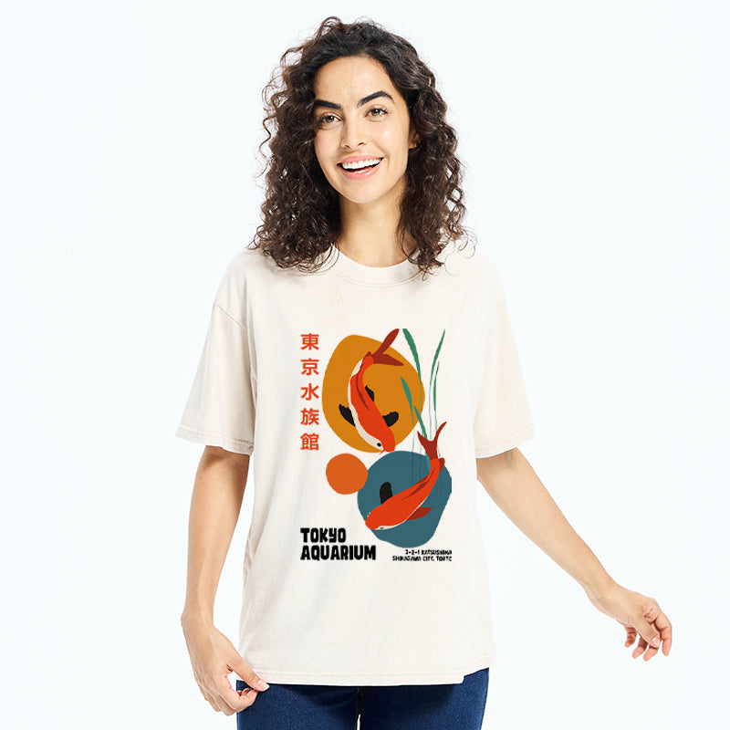 Unisex Tokyo Koi Dreams Washed T-Shirt