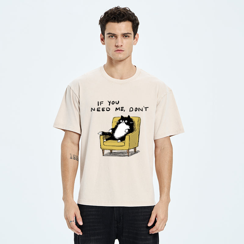 Unisex Unavailable Cat Washed T-Shirt