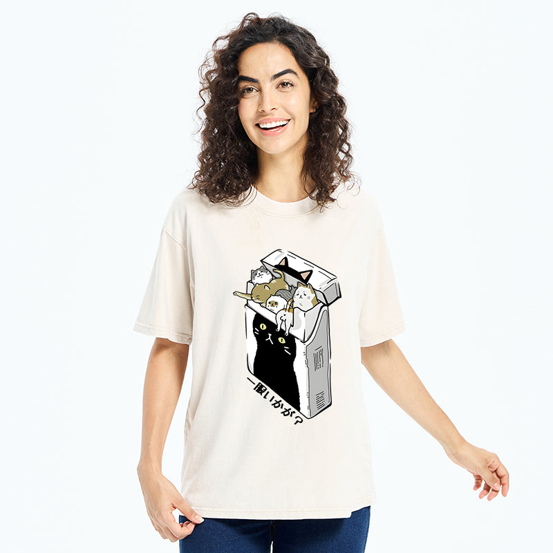 Unisex Have A Catgarette？ Washed T-Shirt
