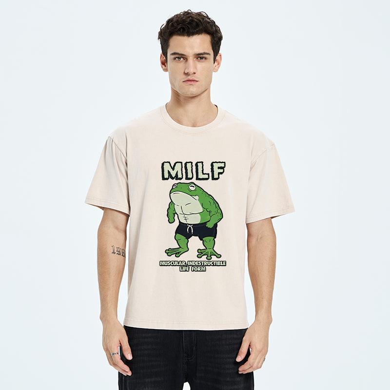 Unisex MILF Frog Washed T-Shirt