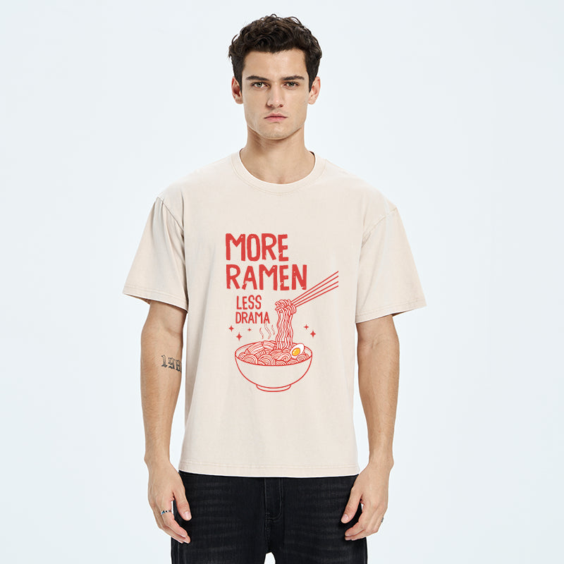 Unisex More Ramen Less Drama Washed T-Shirt