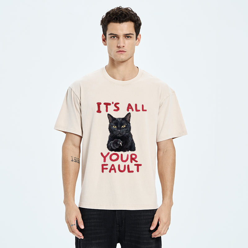 Unisex Cat's Accusation Washed T-Shirt