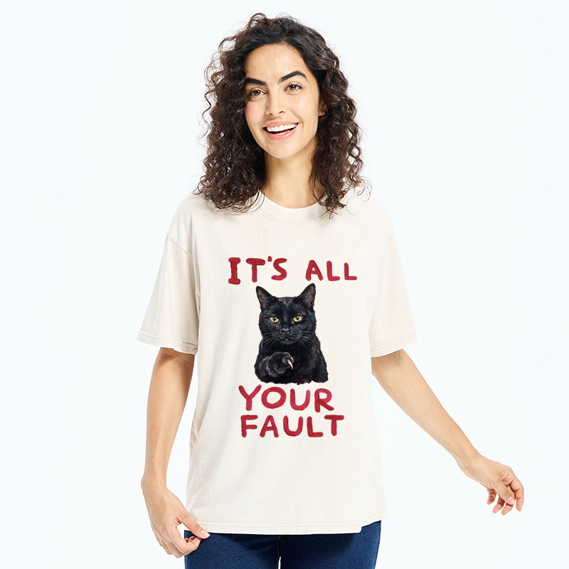 Unisex Cat's Accusation Washed T-Shirt