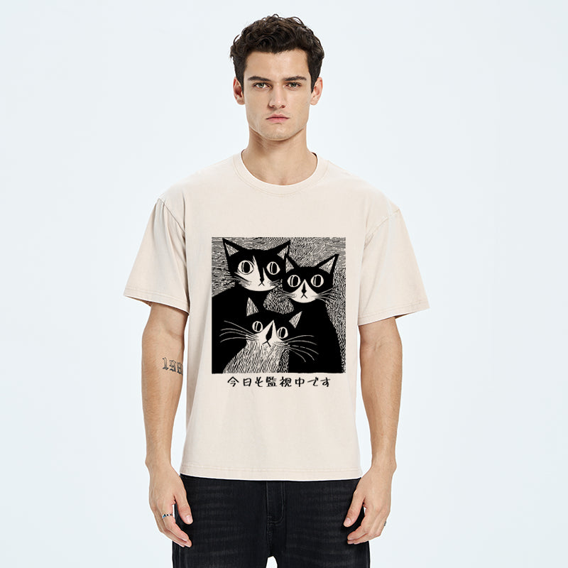 Unisex Feline Surveillance Squad Washed T-Shirt