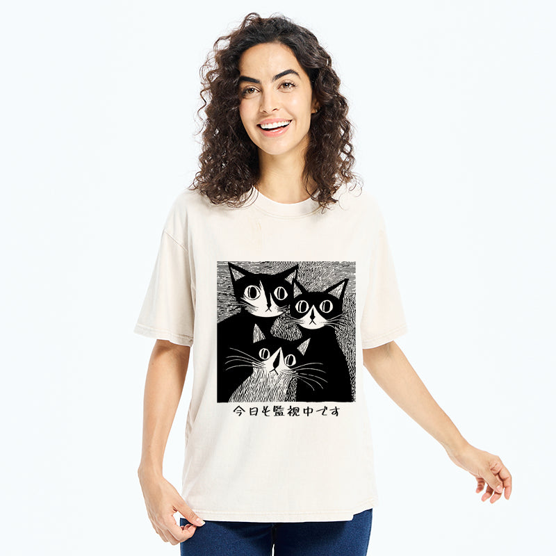 Unisex Feline Surveillance Squad Washed T-Shirt