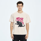 Unisex Fierce Black Cat Washed T-Shirt