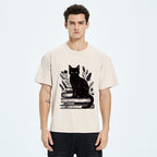 Unisex Books And Cats Washed T-Shirt