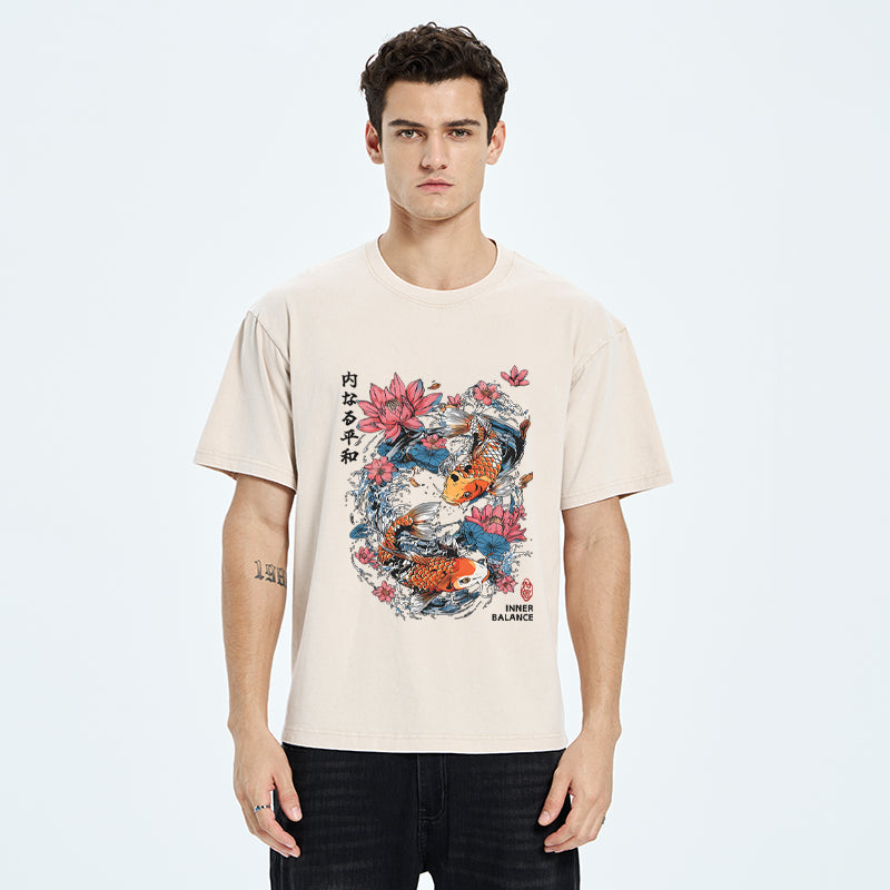 Unisex Koi Serenity Washed T-Shirt