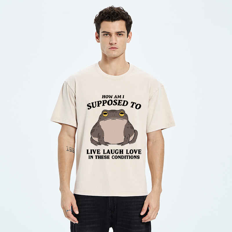 Unisex Frog Life Crisis Washed T-Shirt
