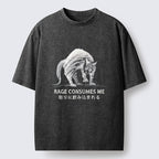 Unisex Rage Consumes Cat Washed T-Shirt